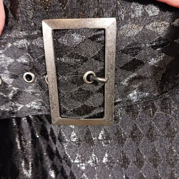 Candie's, Brittany Loves Candie's Harlequin Print Shiny Jacket Black SZ XL,  Y2K - Picture 7 of 16